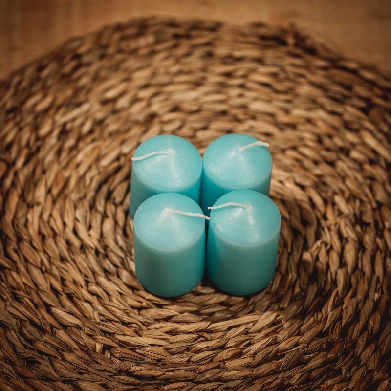Velas Cilíndricas Azul Claro