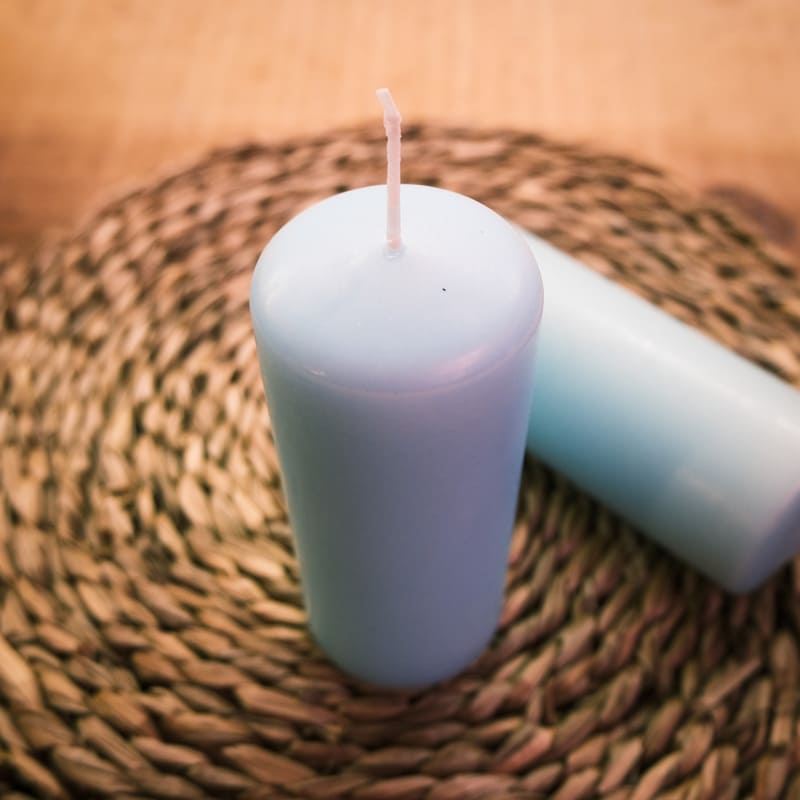 Vela Cilíndrica Azul Claro